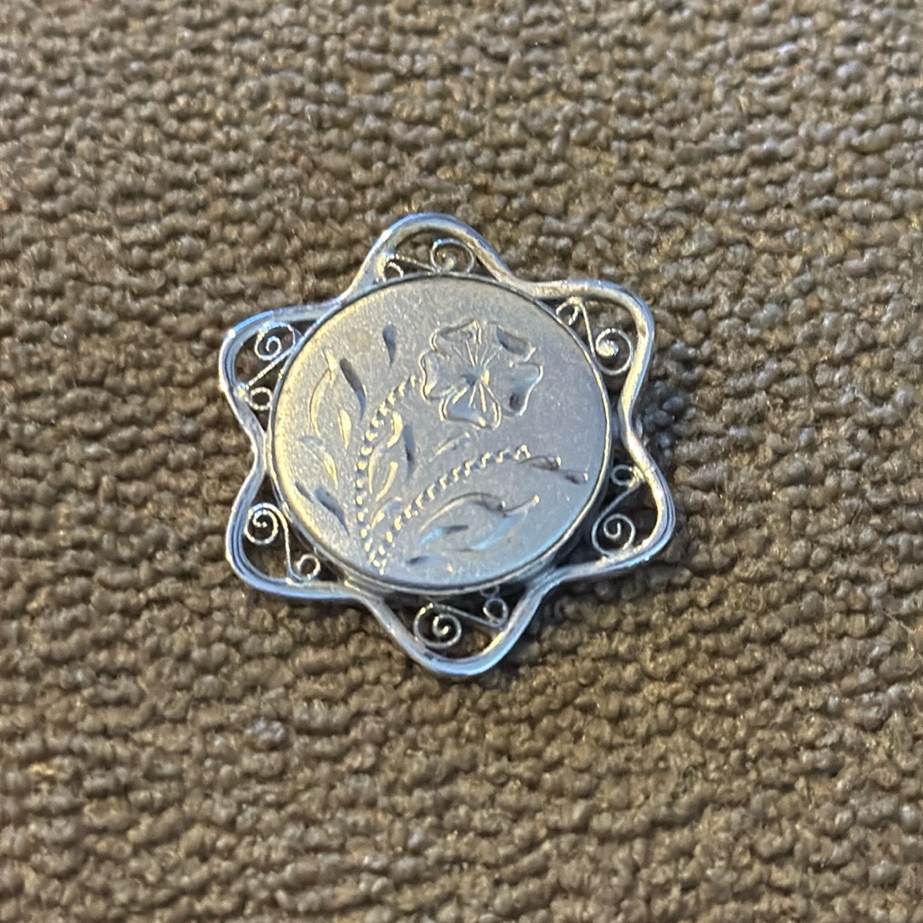 Catamore Floral Etched Brooch Pin 1/20th 12k Goldfilled (Nh)